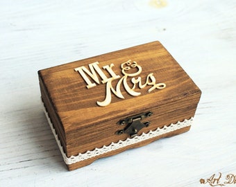 Personalized ring box Wedding Rustic bearer box Walnut box Ring holder pillow Wedding Keepsake wood box, engagement ring box Rustic