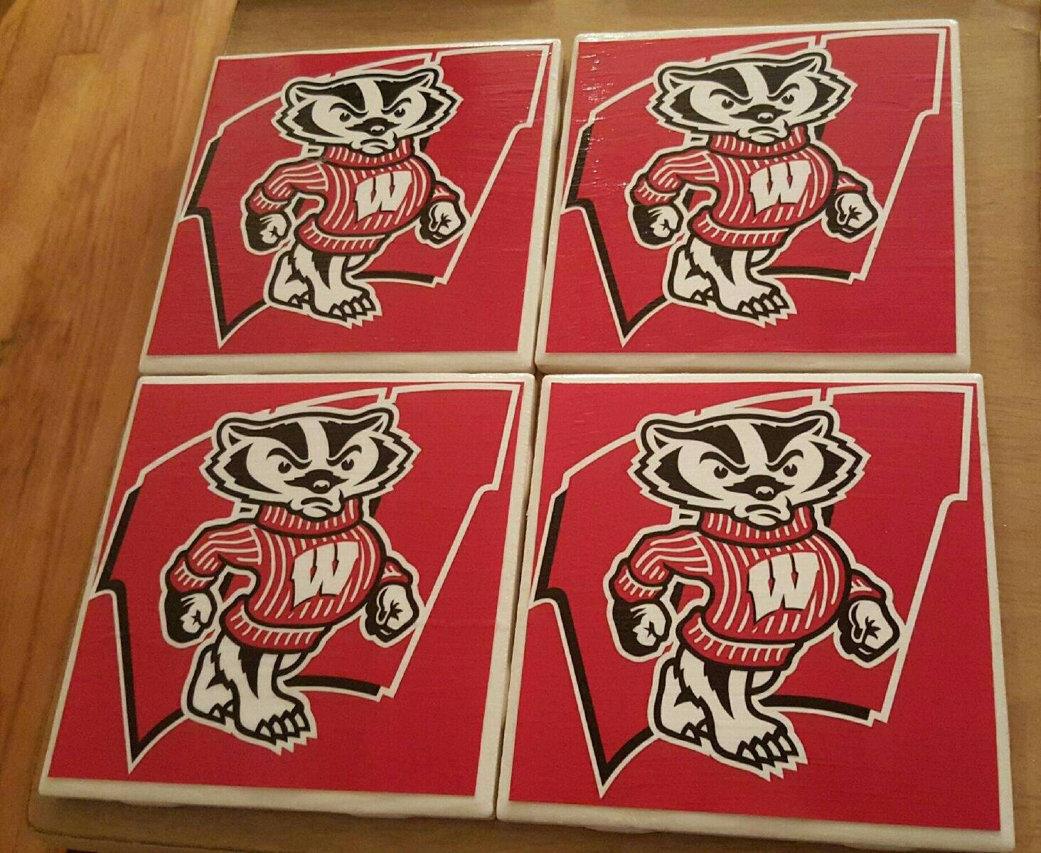 Wisconsin Badgers Coasters Etsy
