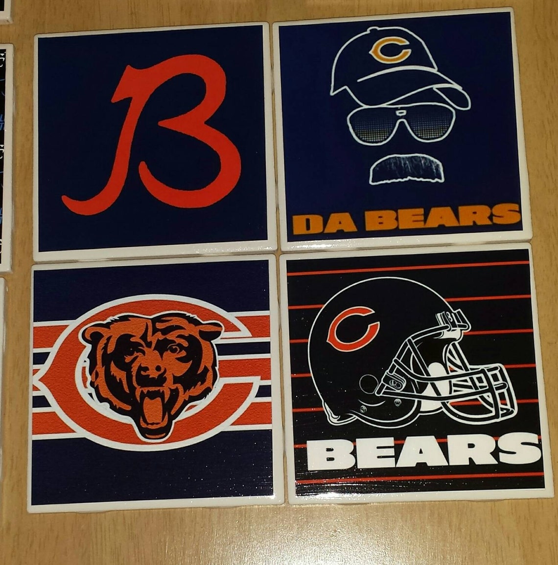 Chicago Bears Coasters Etsy