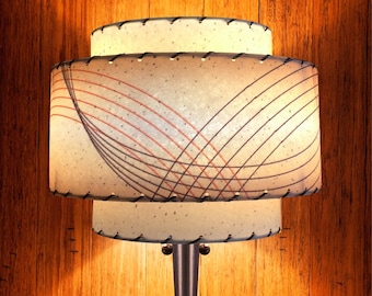 Mid Century Modern Lamp Shade / 3 Tier Fiberglass / Hand Made Atomic Lamp Shade / Custom Vintage Lighting Style 3T-76.0