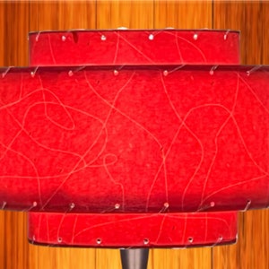 Red Lamp Shade / 3 Tier Red  / Hand Made Retro Style / Custom Vintage Lighting Style 2009