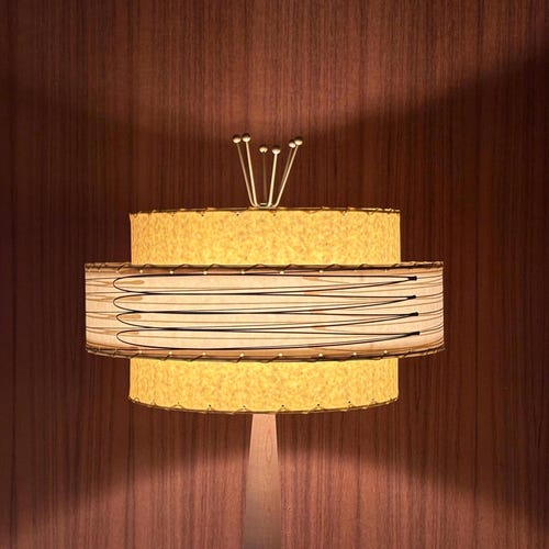 Vintage Mid Century Style Fiberglass Lamp Shade Modern Atomic