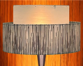 Mid Century Modern 2 Tier Fiberglass Lamp Shade / Hand Made Atomic Lamp Shade / Custom Vintage Lighting Style RTS11229