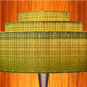 3 Tier Fiberglass / Hand Made Atomic Lamp Shade / Custom Vintage Lighting 61.0