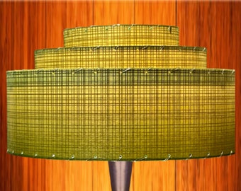 3 Tier Fiberglass / Hand Made Atomic Lamp Shade / Custom Vintage Lighting 61.0