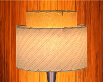 Mid Century Modern 2 Tier Fiberglass Lamp Shade / Hand Made Atomic Lamp Shade / Custom Vintage Lighting Style RTS11234
