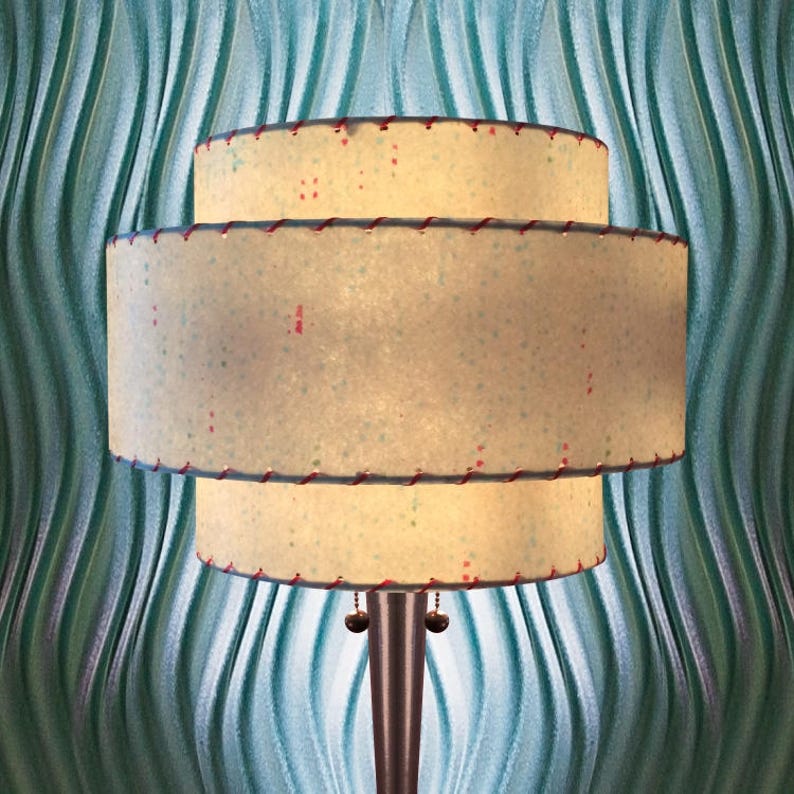 Mid Century Modern Lamp Shade / 3 Tier Fiberglass / Hand Made Atomic Lamp Shade / Custom Vintage Lighting Style 3T-24.0 image 1