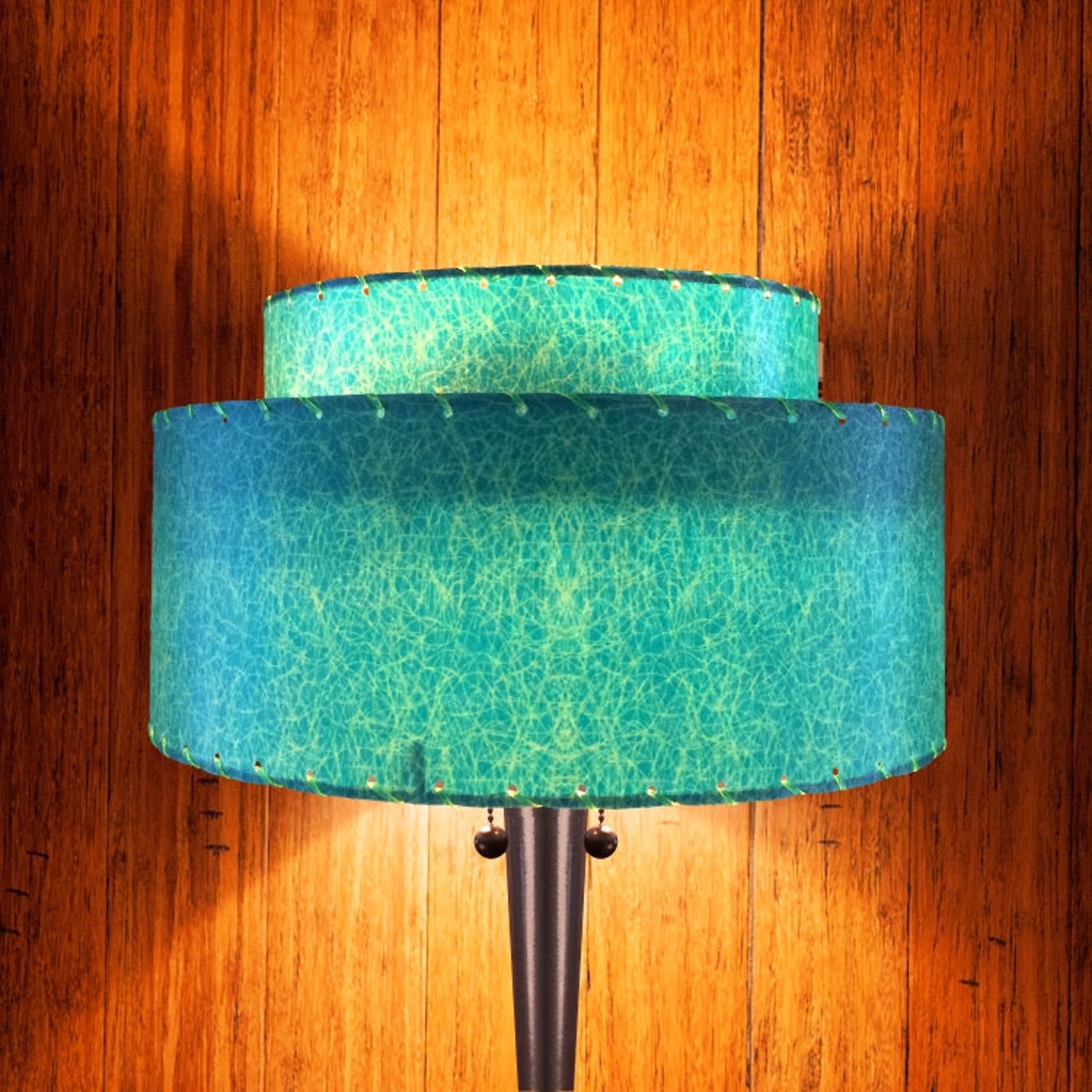 Mid Century Modern Lamp Shade / 2 Tier Fiberglass / Hand Made Etsy