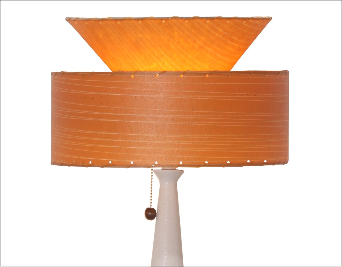 Mid Century Modern Lamp Shade / 2 Tier Fiberglass / Hand Made Etsy