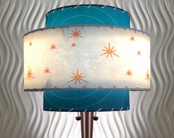 Atomic Lamp Shade / 3 Tier Atomic / Hand Made Retro Style / Custom Vintage Lighting Style 3T-58.0