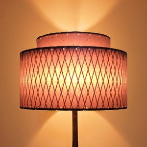 Mid Century Modern 2 Tier Fiberglass Lamp Shade / Hand Made Atomic Lamp Shade / Custom Vintage Lighting Style 2T-46.0