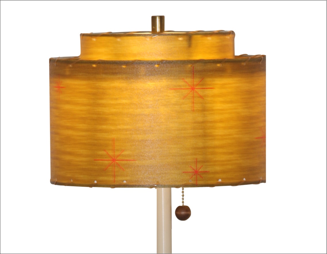 Gold Lamp Shade / Hand Made Atomic Lamp Shade / Custom Vintage Etsy