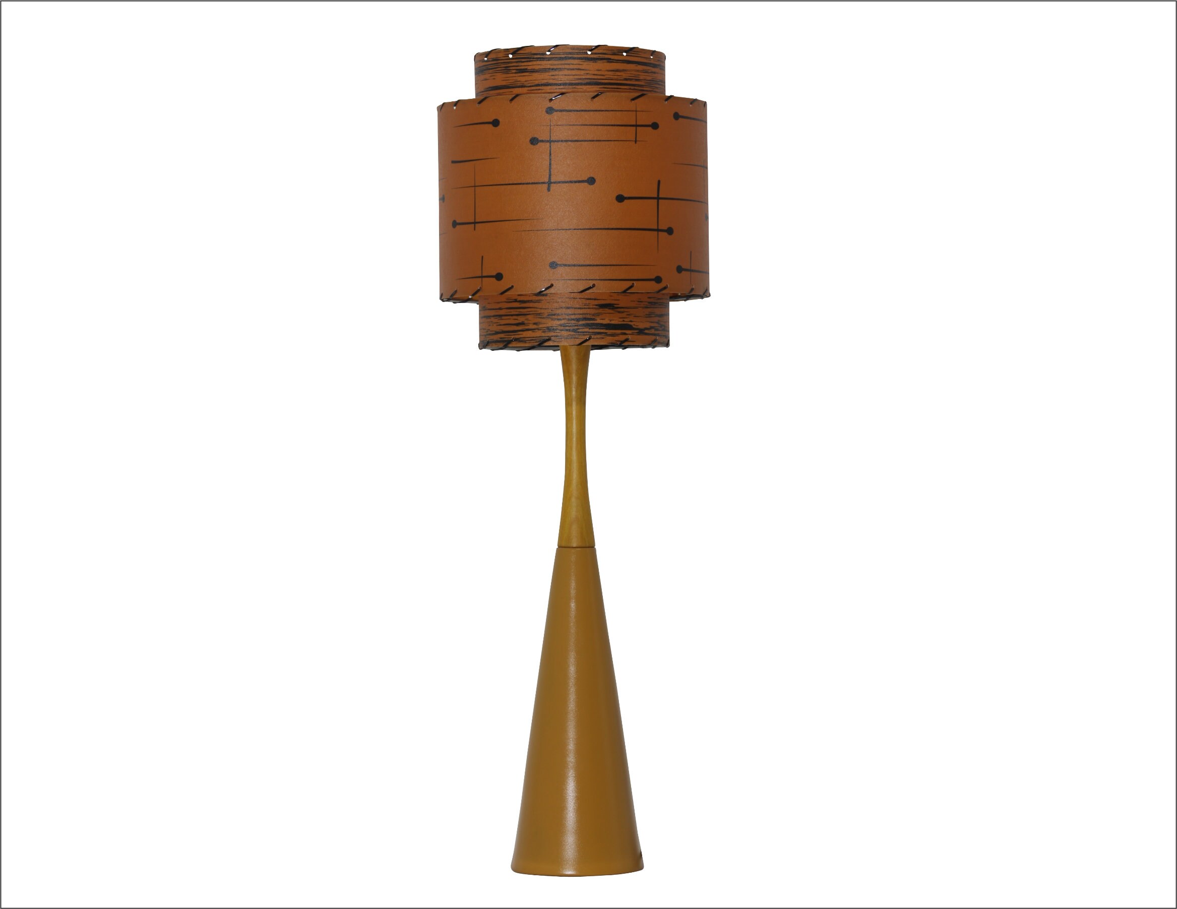 Retro Table Lamp / Mustard Color Lamp / Mid Century Modern Etsy