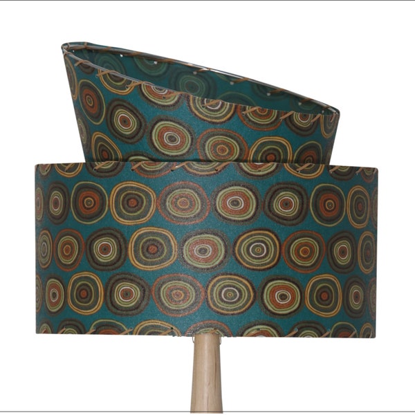 Mid Century Modern Turquoise Lamp Shade / 2 Tier Fiberglass / Hand Made Atomic Lamp Shade / Custom Vintage #1901