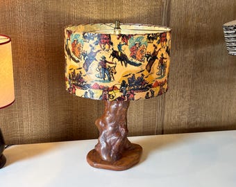 Vintage Cowboy Table Lamp and Shade L126