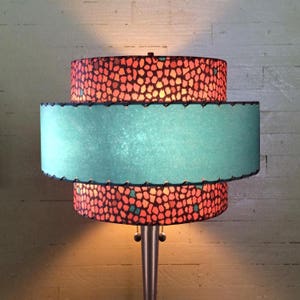 Mid Century Modern Lamp Shade / 3 Tier Fiberglass / Hand Made Atomic Lamp Shade / Custom Vintage Lighting Style 3T-8.0
