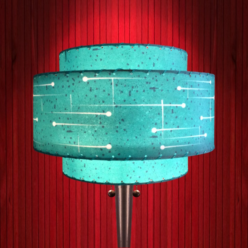 Mid Century Modern Lamp Shade / 3 Tier Fiberglass / Hand Made Atomic Lamp Shade / Custom Vintage Lighting Style 3T-72.0 image 1