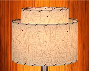 Mid Century Modern 2 Tier Fiberglass Lamp Shade / Hand Made Atomic Lamp Shade / Custom Vintage Lighting Style RTS11230