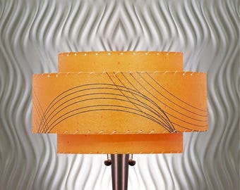 Mid Century Modern Lamp Shade / 3 Tier Fiberglass / Hand Made Atomic Lamp Shade / Custom Vintage Lighting Style 3T-76.2
