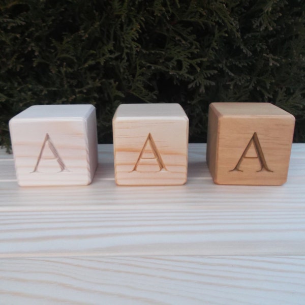 Personalized Wood Blocks Wooden Alphabet Blocks Wood Cubes ABC Blocks Eco Wooden Blocks Natural Alphabet Blocks Personalized Baby Name Block