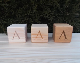 Personalized Wood Blocks Wooden Alphabet Blocks Wood Cubes ABC Blocks Eco Wooden Blocks Natural Alphabet Blocks Personalized Baby Name Block