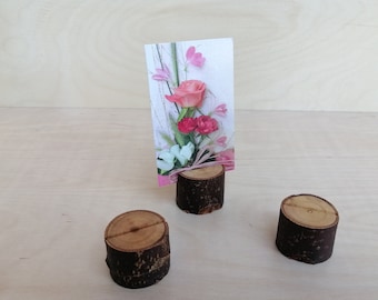 Set of 20 wooden holders for wedding, wooden holders with bark, wedding card holders, name card holders, rustic place card holders