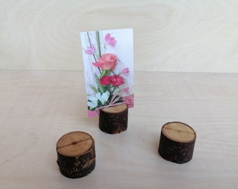 Set of 30 wooden holders for wedding, wooden holders with bark, wedding card holders, name card holders, rustic place card holders