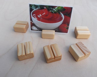 Set of 40 Small Place card holders, Wood place card holders for weddings, Natural stands, Small table number holders, Wedding decors