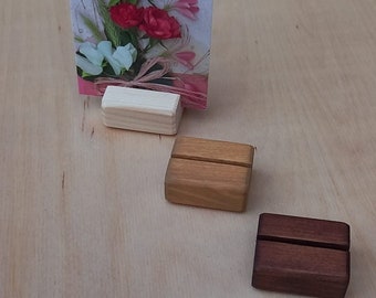 Set of 10 Small Pine Wood Place Card Holders: Rustic Wedding Decor