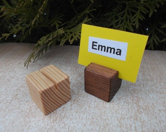 10 Small Place card holders, Wood place card holders for weddings, Natural stands, Table number holders, Wedding decor, Small holders