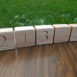 Set of 13 Wooden number blocks, Counting blocks, Educational numbers, Eco friendly toy, Handmade wooden toy, Educational gift, Gift for baby