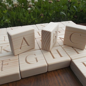 English ABC blocks, Personalized blocks, Wood baby blocks, Engraved letter blocks, Baby shower gift, Blocks, Christmas gift, Lettered blocks