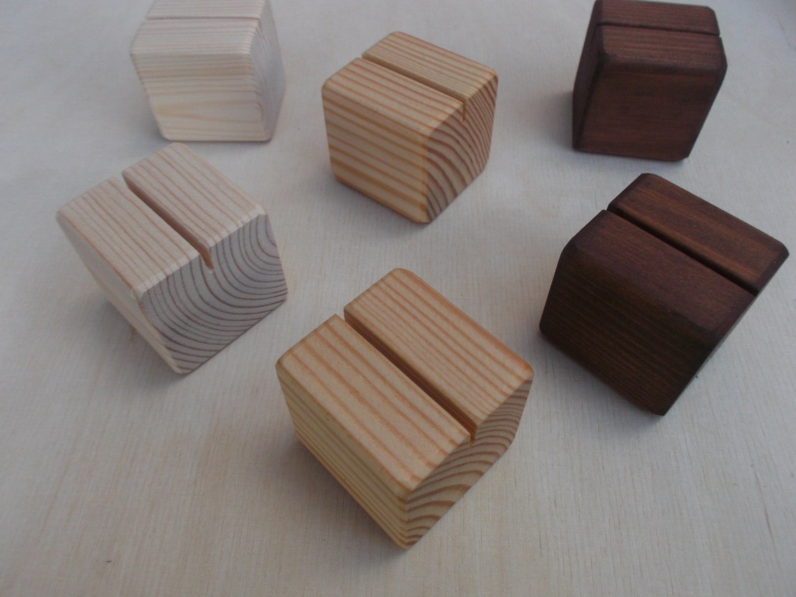 20 Wooden Place Card Holders Name Tag Holders DIY Brown Etsy