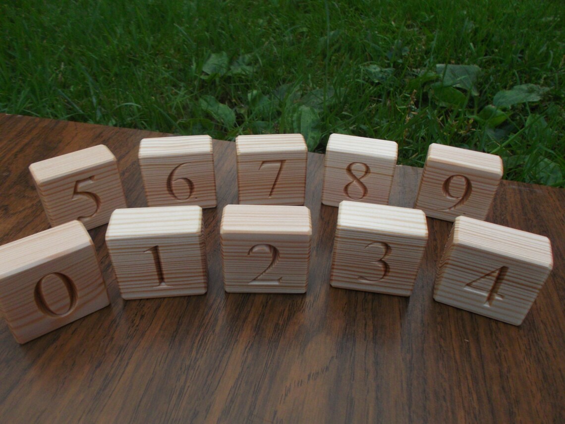 Bloques con letras Bloques de madera con letras y números - Etsy España