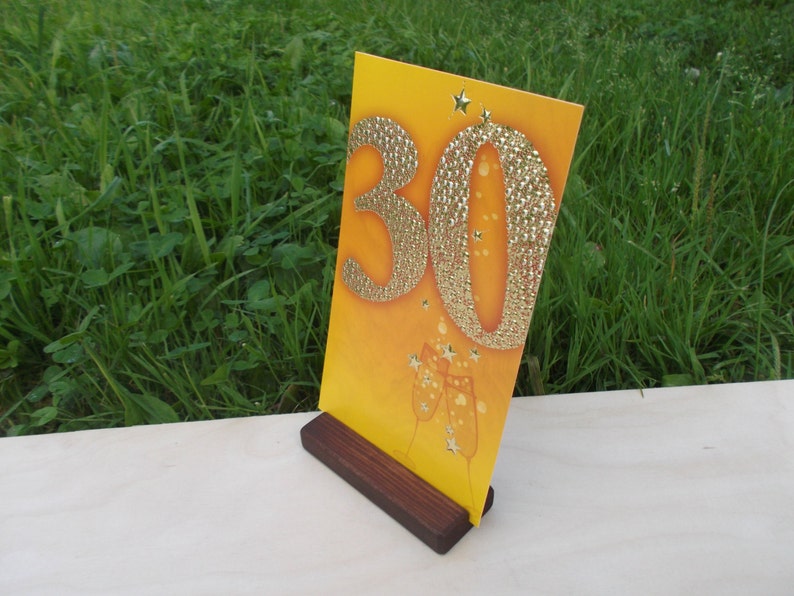 4 10 Table number holders, Wood place card holders for Weddings, Menu holder, Wedding decor, Cafe, Rustic with CHOCOLATE