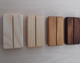 Rustic Pine Wood Place Card Holders: Wedding Table Decor, Set of 10