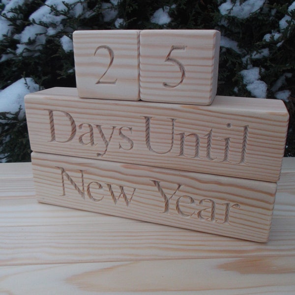 New Year Countdown blocks, Christmas Countdown blocks, Advent Calendar, Home decor, Rustic, Personalized wooden blocks, Wood signs, Gift
