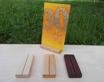 15 4" Table number holders, Wood place card holders for Weddings, Wood base, Photo holder, Wooden sign holder, Wooden Holders