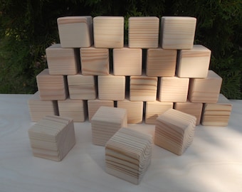 Set di blocchi di legno 26, 27, 29, 30, 33, 35 o 36, Blocchi di legno non finiti, Blocchi di legno fatti a mano, Cubi di legno, Regalo baby shower, Blocchi