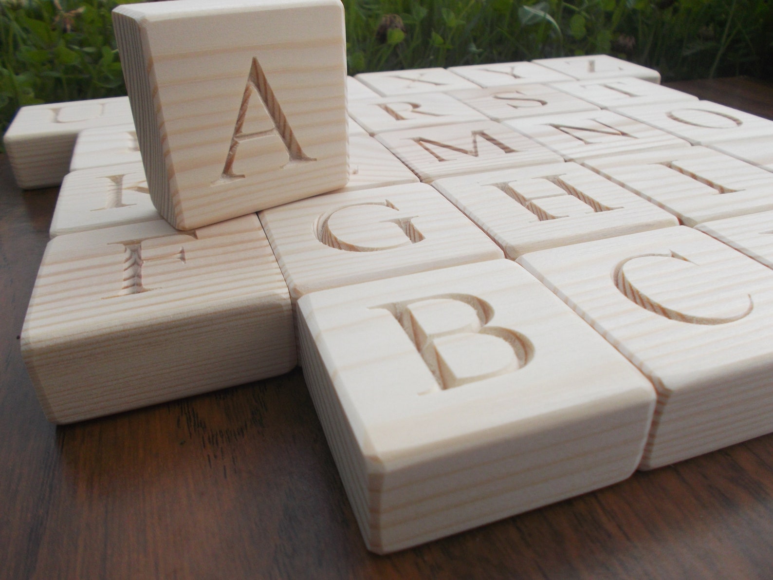 Bloques del alfabeto inglés de madera Regalo educativo Etsy