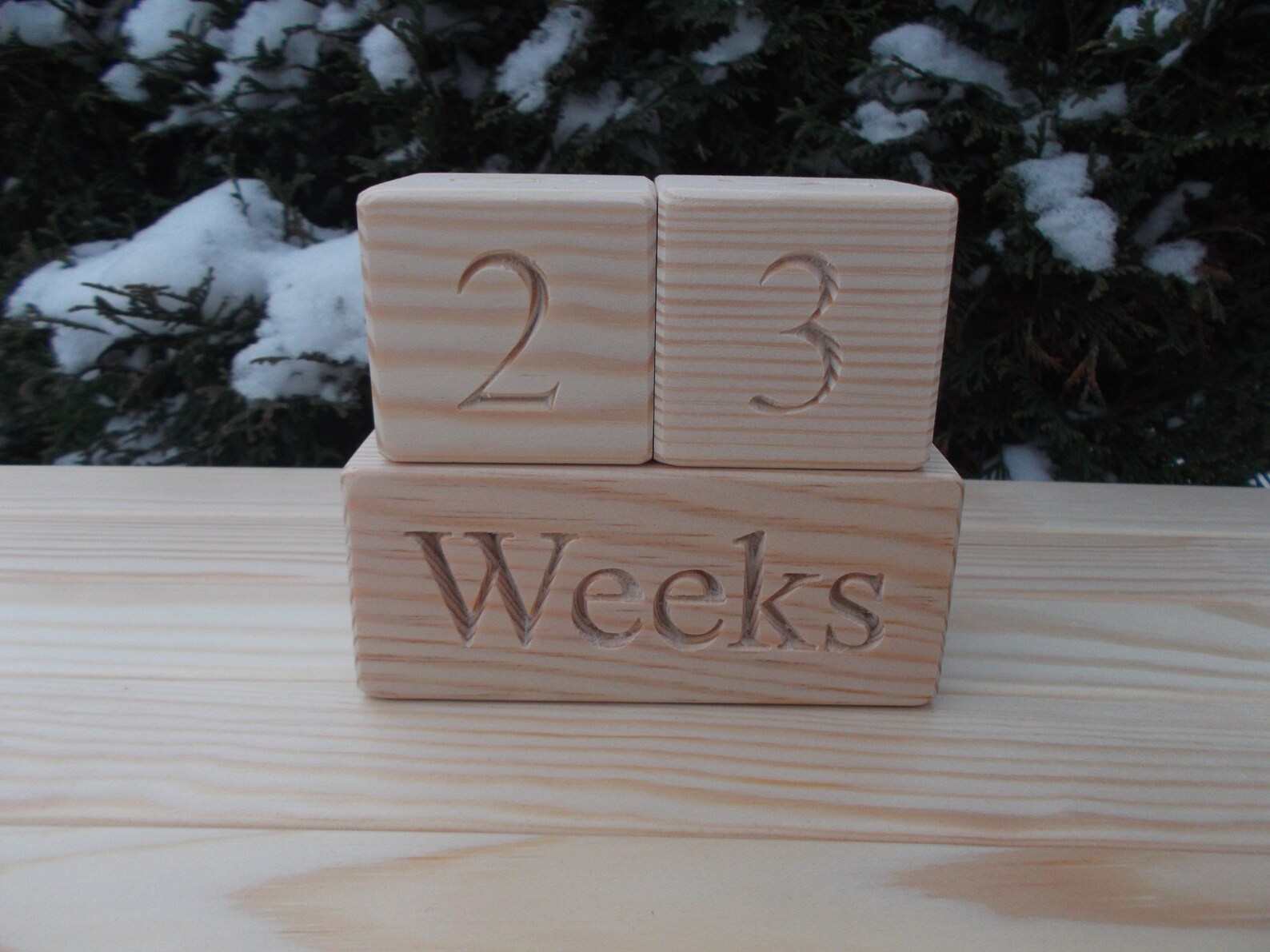 Wooden Age Blocks Baby Age Blocks Wooden Blocks Baby Month Etsy