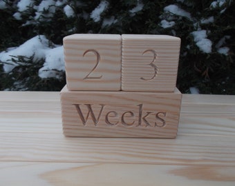 Wooden age blocks, Baby age blocks, Wooden blocks, Baby month blocks, Photo props, Baby milestones blocks, Baby shower gift, DIY