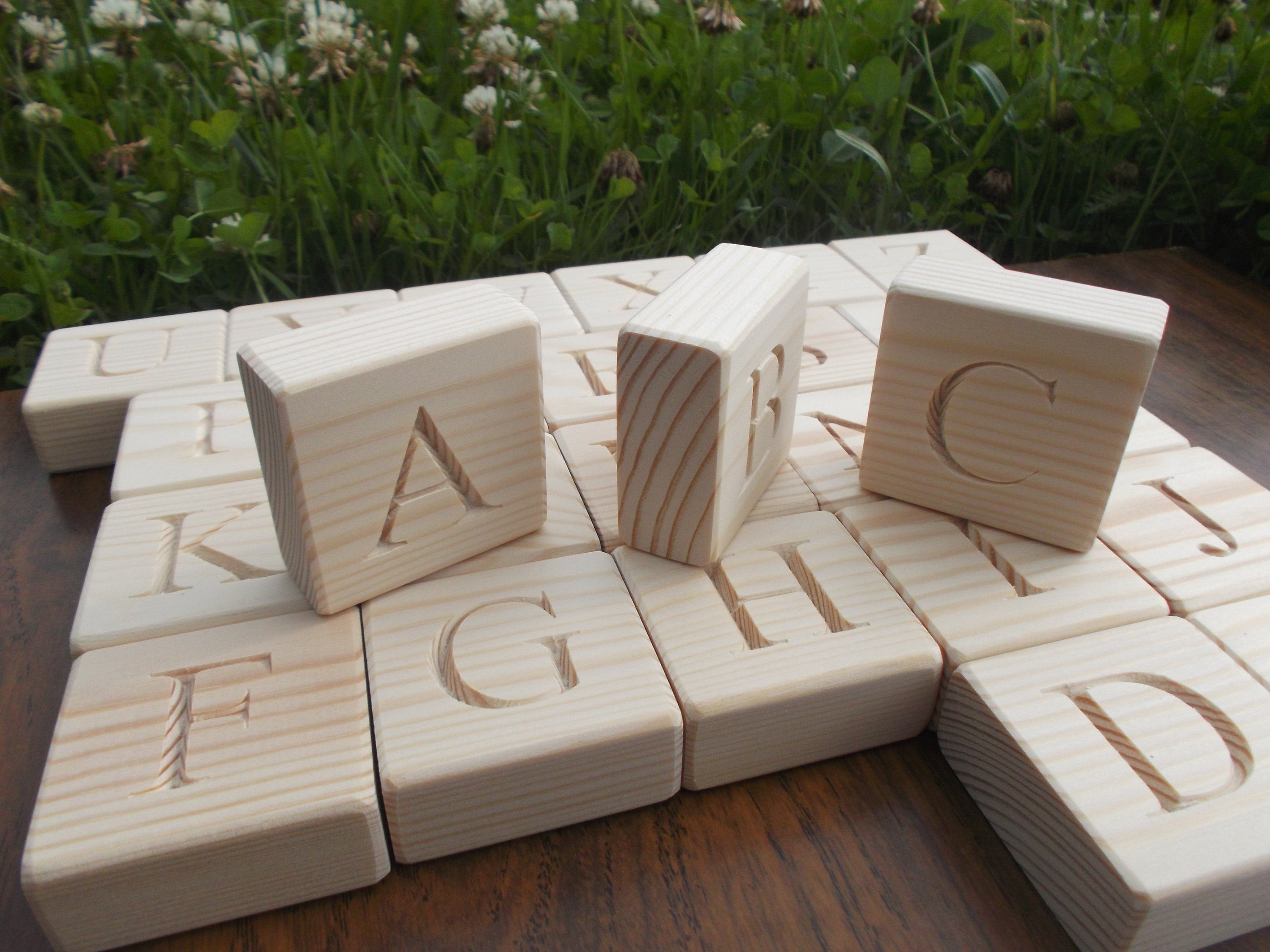 1- Wood Blocks Baby Shower Blocks Wood Blocks Picture Blocks Wood