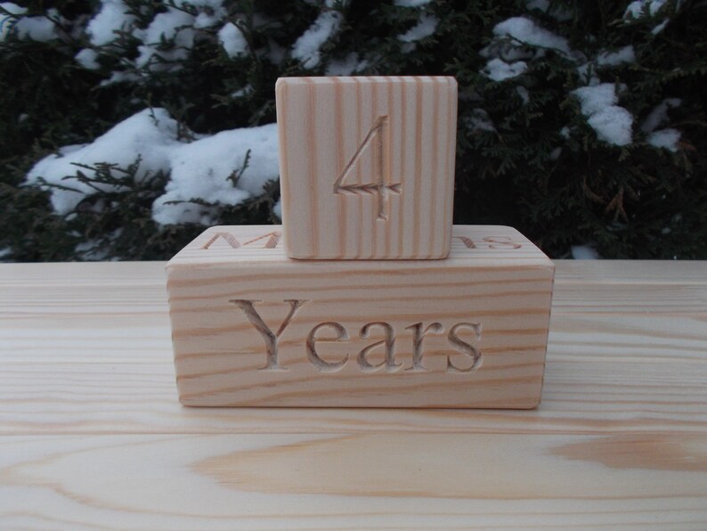 Baby Age Blocks, Baby Shower Gift, Wooden Baby Age Blocks, Handmade, Photo Prop, Wooden Toy, Baby Months Blocks, Room Decor image 6