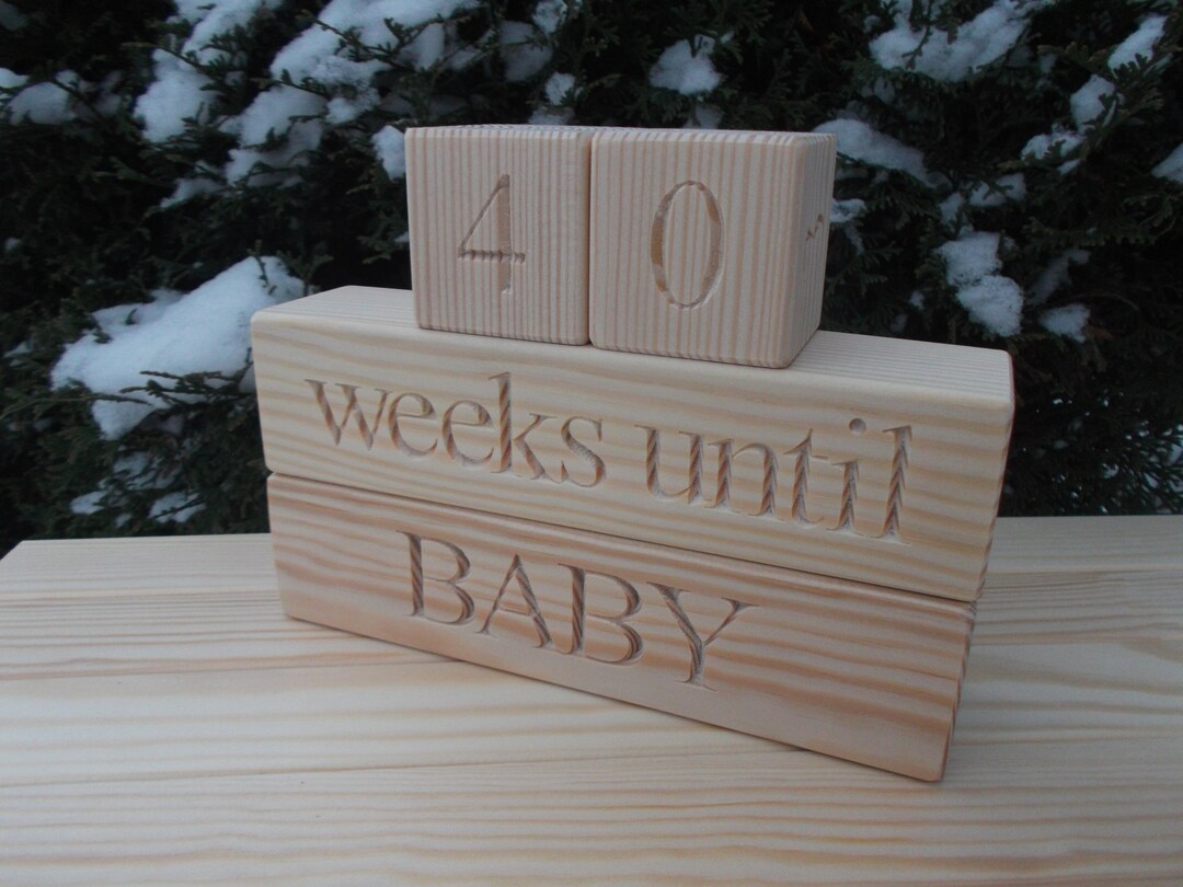 Baby Countdown Blocks, Baby Calendar, Handmade Nursery Decor, Baby ...