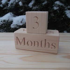 Baby Age Blocks, Baby Shower Gift, Wooden Baby Age Blocks, Handmade, Photo Prop, Wooden Toy, Baby Months Blocks, Room Decor image 5