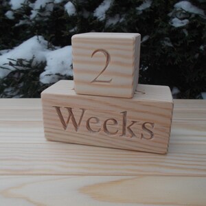 Baby Age Blocks, Baby Shower Gift, Wooden Baby Age Blocks, Handmade, Photo Prop, Wooden Toy, Baby Months Blocks, Room Decor image 3