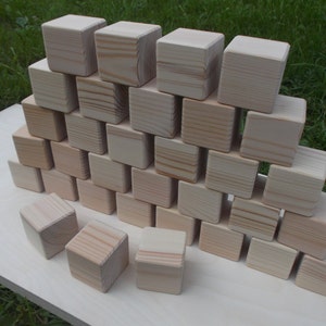 Set of 26, 27, 29, 30, 33, 35 or 36 wooden blocks, Unfinished wooden blocks, Handmade wooden blocks, Wooden cubes, Baby shower gift, Blocks 33 wooden blocks