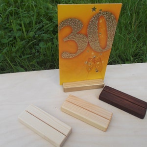 4 10 Table number holders, Wood place card holders for Weddings, Menu holder, Wedding decor, Cafe, Rustic image 1