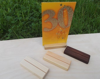 4"  10 Table number holders, Wood place card holders for Weddings, Menu holder, Wedding decor, Cafe, Rustic